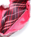 BURBERRY Nova Check Blue Label Shoulder Bag Canvas Red Silver Auth 201971A-21