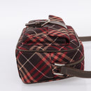 BURBERRY Nova Check Blue Label Shoulder Bag Canvas Red Silver Auth 201971A-4