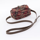 BURBERRY Nova Check Blue Label Shoulder Bag Canvas Red Silver Auth 201971A-7