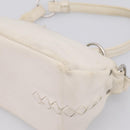 BOTTEGA VENETA Shoulder Bag Leather White Gold Auth 201972-10