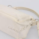 BOTTEGA VENETA Shoulder Bag Leather White Gold Auth 201972-12