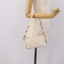 BOTTEGA VENETA Shoulder Bag Leather White Gold Auth 201972-21