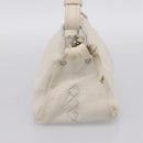 BOTTEGA VENETA Shoulder Bag Leather White Gold Auth 201972-4