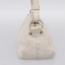 BOTTEGA VENETA Shoulder Bag Leather White Gold Auth 201972-5
