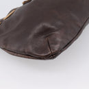 Miu Miu Shoulder Bag Leather Brown Silver Auth 201975-14