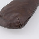 Miu Miu Shoulder Bag Leather Brown Silver Auth 201975-16