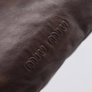 Miu Miu Shoulder Bag Leather Brown Silver Auth 201975-17