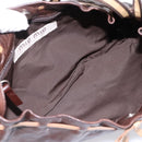 Miu Miu Shoulder Bag Leather Brown Silver Auth 201975-11
