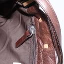 Miu Miu Shoulder Bag Leather Brown Silver Auth 201975-20