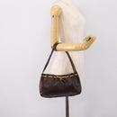 Miu Miu Shoulder Bag Leather Brown Silver Auth 201975-22
