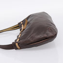 Miu Miu Shoulder Bag Leather Brown Silver Auth 201975-3