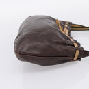 Miu Miu Shoulder Bag Leather Brown Silver Auth 201975-4