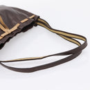 Miu Miu Shoulder Bag Leather Brown Silver Auth 201975-7