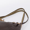 Miu Miu Shoulder Bag Leather Brown Silver Auth 201975-8