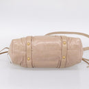 Miu Miu Hand Bag Vitello Lux Leather 2way Beige Gold Auth 201979A-5