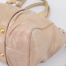 Miu Miu Hand Bag Vitello Lux Leather 2way Beige Gold Auth 201979A-10