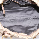 Miu Miu Hand Bag Vitello Lux Leather 2way Beige Gold Auth 201979A-11