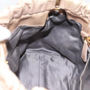 Miu Miu Hand Bag Vitello Lux Leather 2way Beige Gold Auth 201979A-20