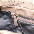 Miu Miu Hand Bag Vitello Lux Leather 2way Beige Gold Auth 201979A-21
