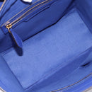CELINE Luggage Micro Shopper Hand Bag Leather Blue Gold Auth 201981A-11