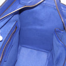 CELINE Luggage Micro Shopper Hand Bag Leather Blue Gold Auth 201981A-18