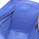 CELINE Luggage Micro Shopper Hand Bag Leather Blue Gold Auth 201981A-19