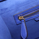 CELINE Luggage Micro Shopper Hand Bag Leather Blue Gold Auth 201981A-20