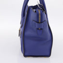 CELINE Luggage Micro Shopper Hand Bag Leather Blue Gold Auth 201981A-4