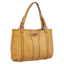 Christian Dior Tote Bag Leather Beige Auth 201982-1