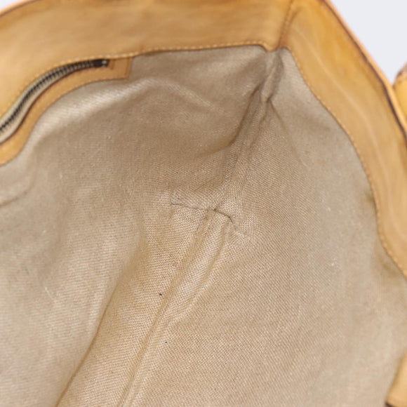 Christian Dior Tote Bag Leather Beige Auth 201982