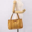 Christian Dior Tote Bag Leather Beige Auth 201982-21