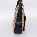Burberrys Nova Check Shoulder Bag Canvas Beige Silver Auth 201983-3