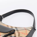 Burberrys Nova Check Shoulder Bag Canvas Beige Silver Auth 201983-8