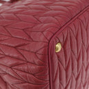 Miu Miu Matelasse Hand Bag Leather 2way Pink Gold Auth 201984A-17