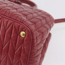 Miu Miu Matelasse Hand Bag Leather 2way Pink Gold Auth 201984A-18