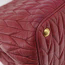 Miu Miu Matelasse Hand Bag Leather 2way Pink Gold Auth 201984A-19