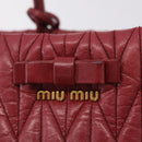Miu Miu Matelasse Hand Bag Leather 2way Pink Gold Auth 201984A-21