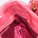 Miu Miu Matelasse Hand Bag Leather 2way Pink Gold Auth 201984A-24