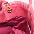 Miu Miu Matelasse Hand Bag Leather 2way Pink Gold Auth 201984A-28