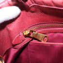 Miu Miu Matelasse Hand Bag Leather 2way Pink Gold Auth 201984A-30