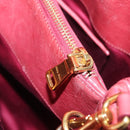 Miu Miu Matelasse Hand Bag Leather 2way Pink Gold Auth 201984A-32