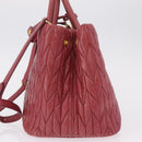 Miu Miu Matelasse Hand Bag Leather 2way Pink Gold Auth 201984A-3
