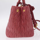 Miu Miu Matelasse Hand Bag Leather 2way Pink Gold Auth 201984A-4