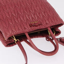 Miu Miu Matelasse Hand Bag Leather 2way Pink Gold Auth 201984A-6
