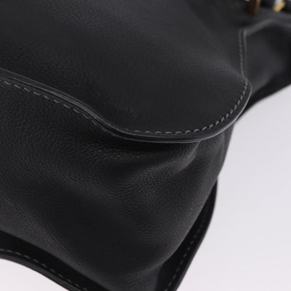 Chloe Mercy Hand Bag Leather Black Gold Auth 201985V