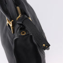 Chloe Mercy Hand Bag Leather Black Gold Auth 201985V-10