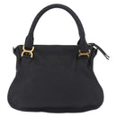 Chloe Mercy Hand Bag Leather Black Gold Auth 201985V-2