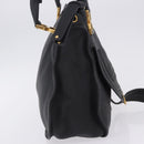 Chloe Mercy Hand Bag Leather Black Gold Auth 201985V-4