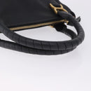 Chloe Mercy Hand Bag Leather Black Gold Auth 201985V-7