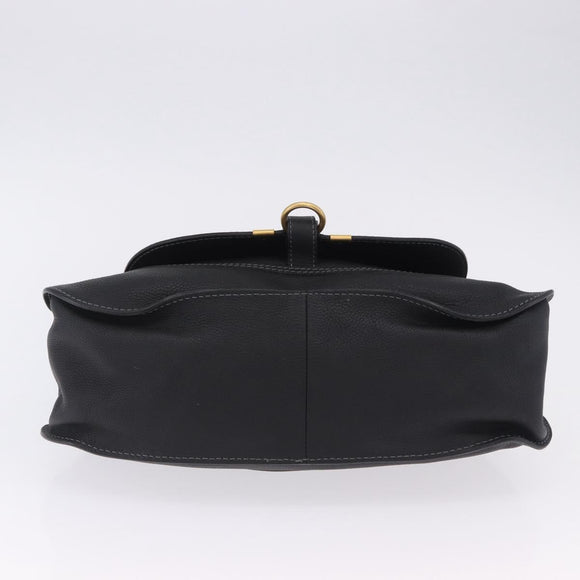 Chloe Mercy Hand Bag Leather Black Gold Auth 201985V